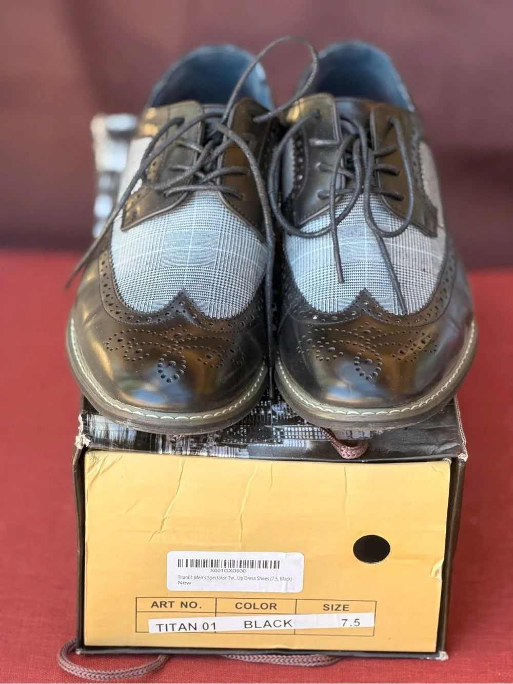 Titan Black and Gray Wingtip Brogue Oxfords